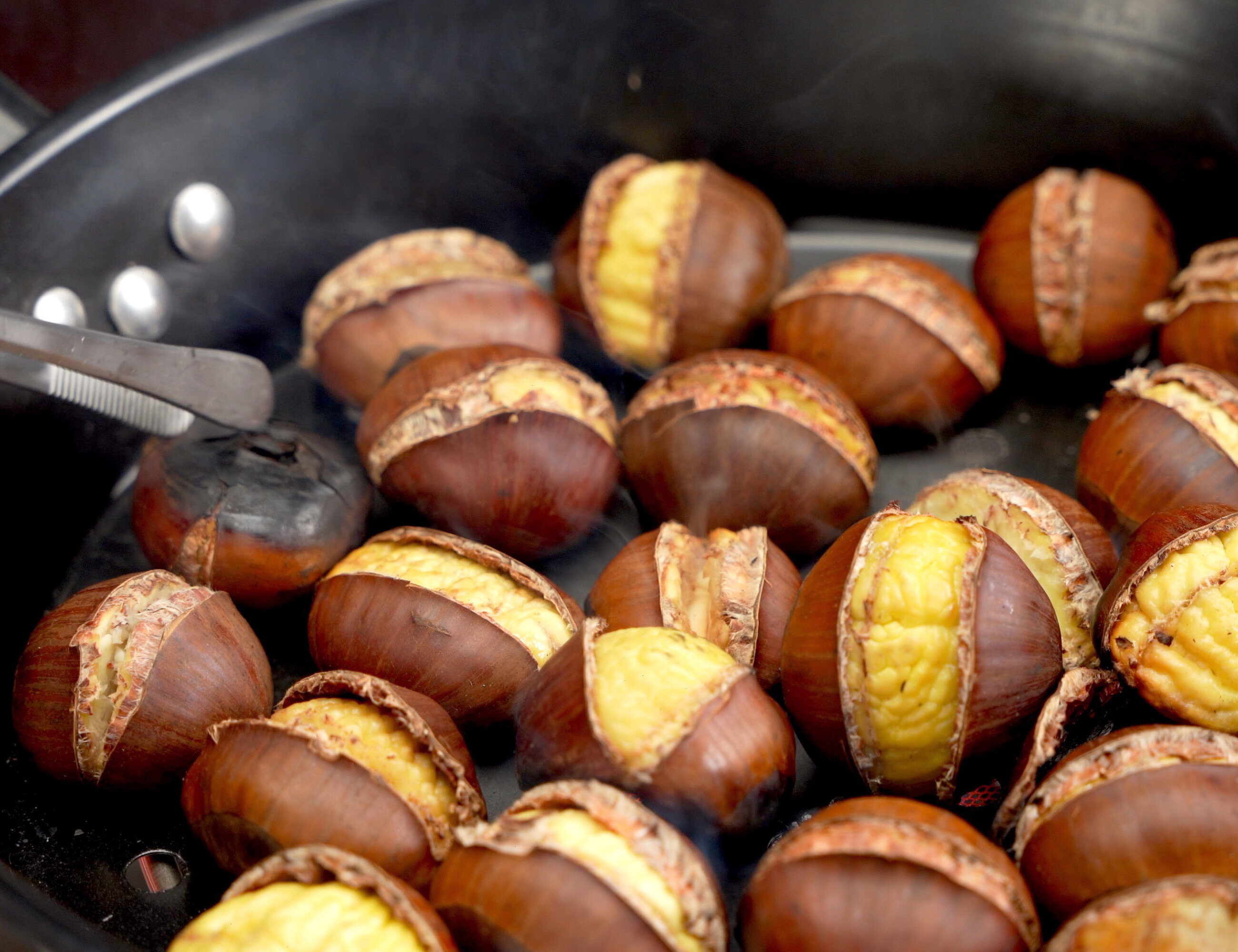 Pan Roasted Chestnuts {With Chestnut Pan or Cast-Iron Skillet) - Italian  Recipe Book